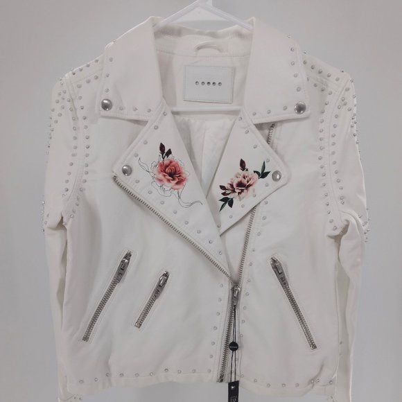 NWOT BLANK NYC Faux Leather Moto Studded Jacket S - Picture 2 of 13